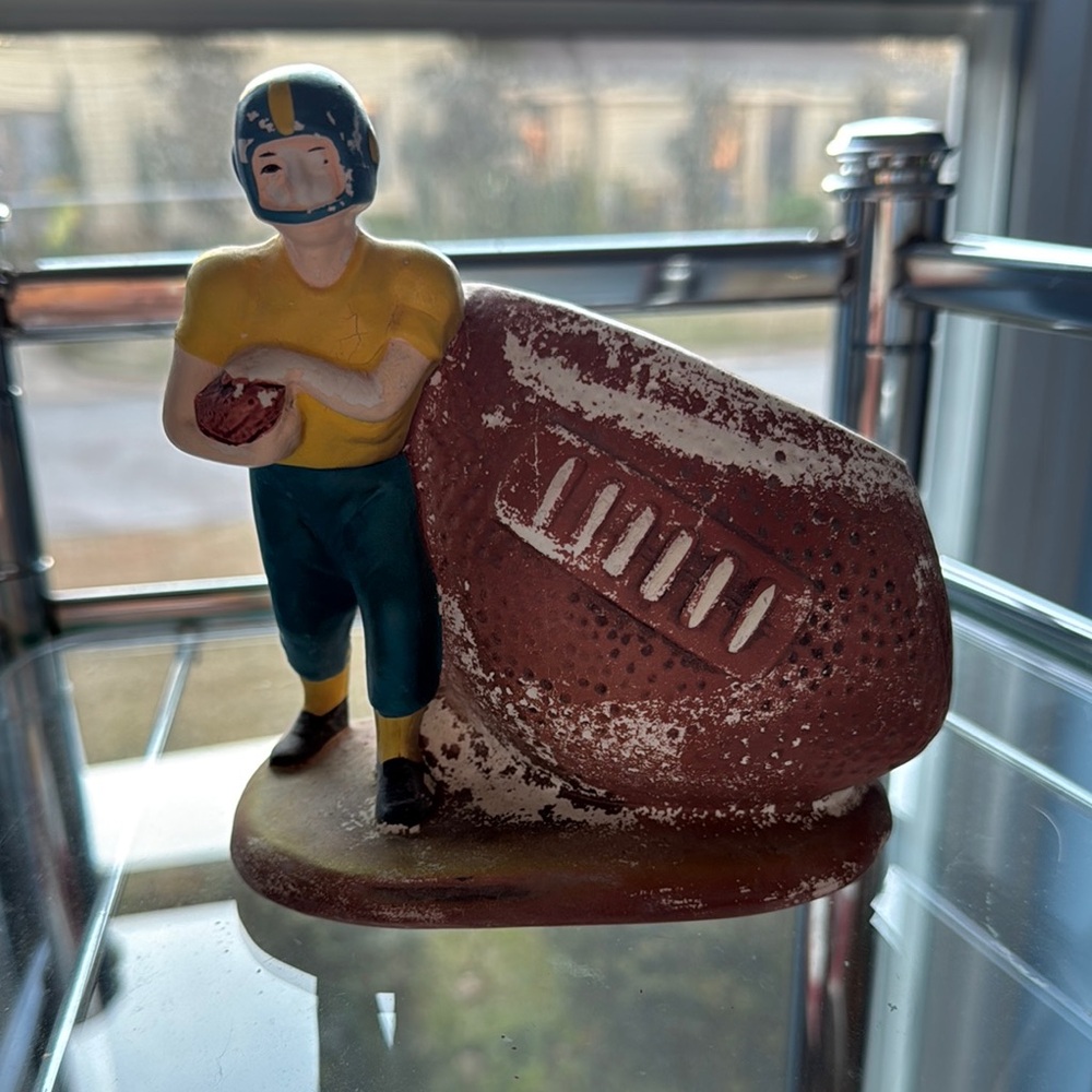 Vintage Football Player Figurine - Multicolor